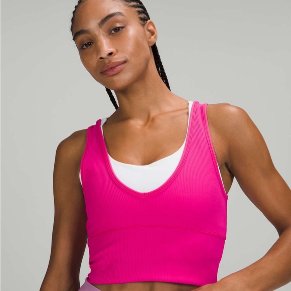 Lululemon Power Pivot Rib Tank Sonic Pink 10 - Picture 2 of 5